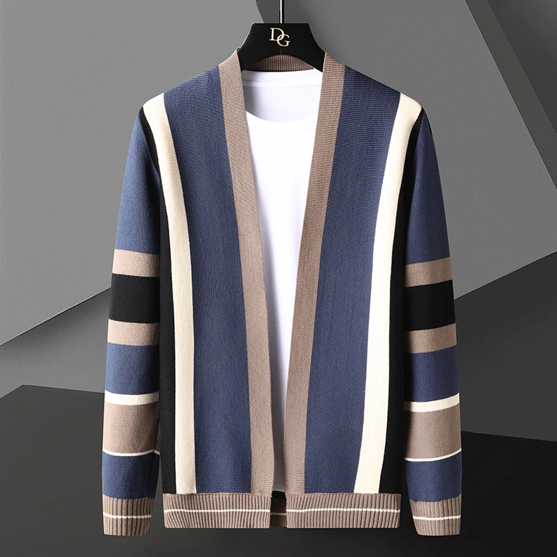 Пуловери мъжки 2023 есен, нов стил, мъжки топъл пуловер, мъжки жилетка, пуловер, пролетни мъжки вълнени пуловери, пълен размер M-3XL Изображение 1