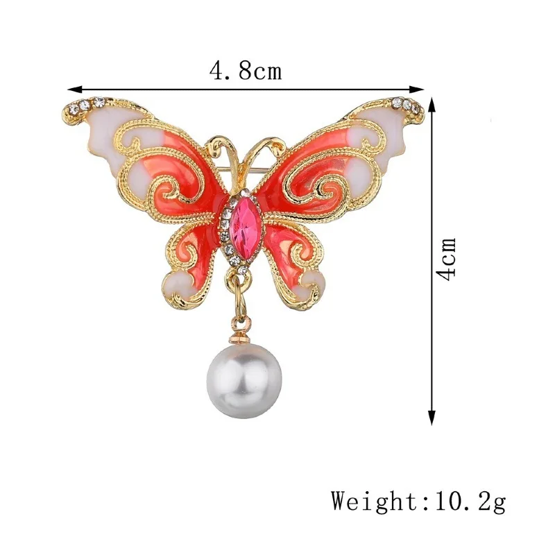 Дамски брошка-пеперуда от сладководни перли, MADALENA SARARA три цвята Изображение 1
