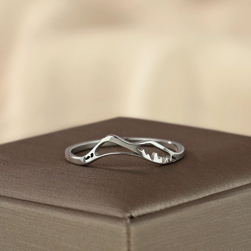 Златен пръстен с лазерно гравирани Cxwinde, midi прости планински бижута, персонални бижута от неръждаема стомана, подарък за рожден ден Изображение 5