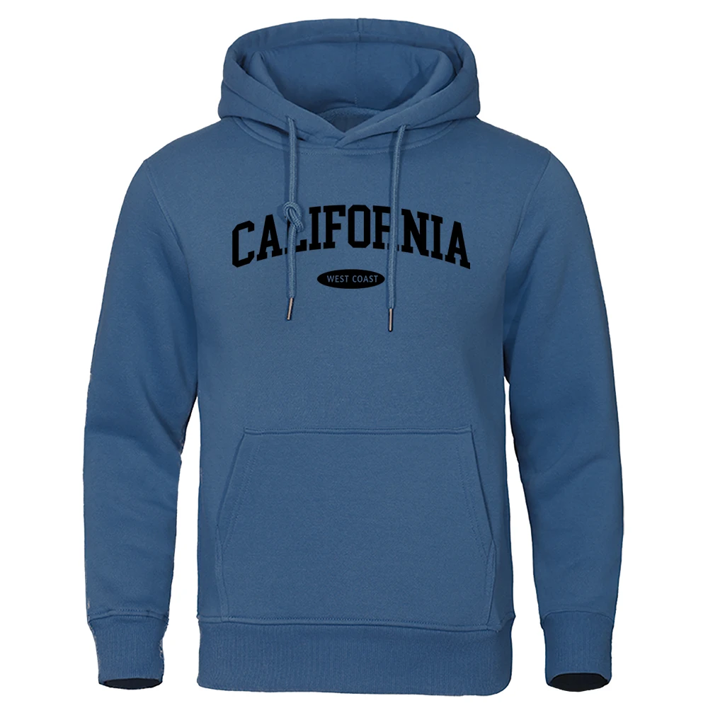 Западното крайбрежие на Калифорния, Мъжки Блузи с Надпис Personality, Градинска Мода, стил Хип-Хоп, Пуловер с качулка, Руното Hoody Изображение 1
