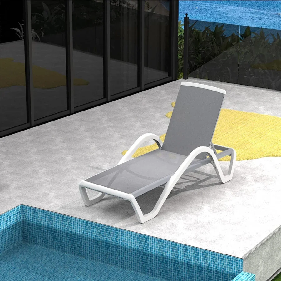 Модерен открит салон, Регулируеми Алуминиеви столове за отдих край басейна, с подлакътници, при всякакви метеорологични условия столове за басейна отвън, в басейна, на тревата в градината Изображение 0