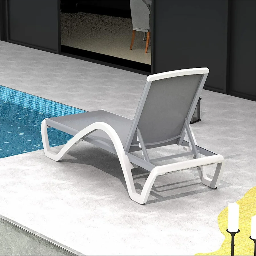 Модерен открит салон, Регулируеми Алуминиеви столове за отдих край басейна, с подлакътници, при всякакви метеорологични условия столове за басейна отвън, в басейна, на тревата в градината Изображение 2