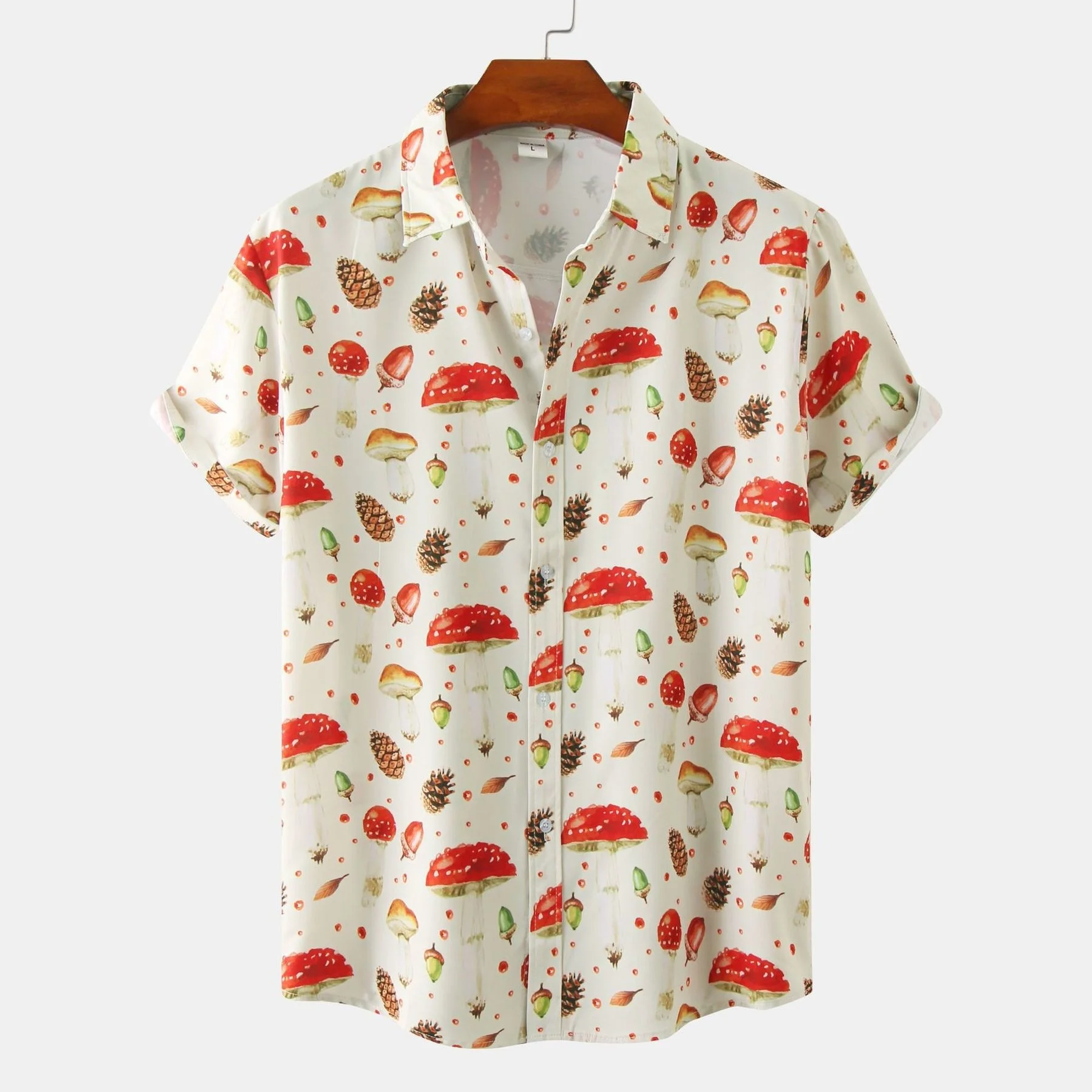 Мъжки хавайска риза, летни ризи с къс ръкав, тропическо растение, авокадото, плажни ризи с копчета, градинска облекло Изображение 3