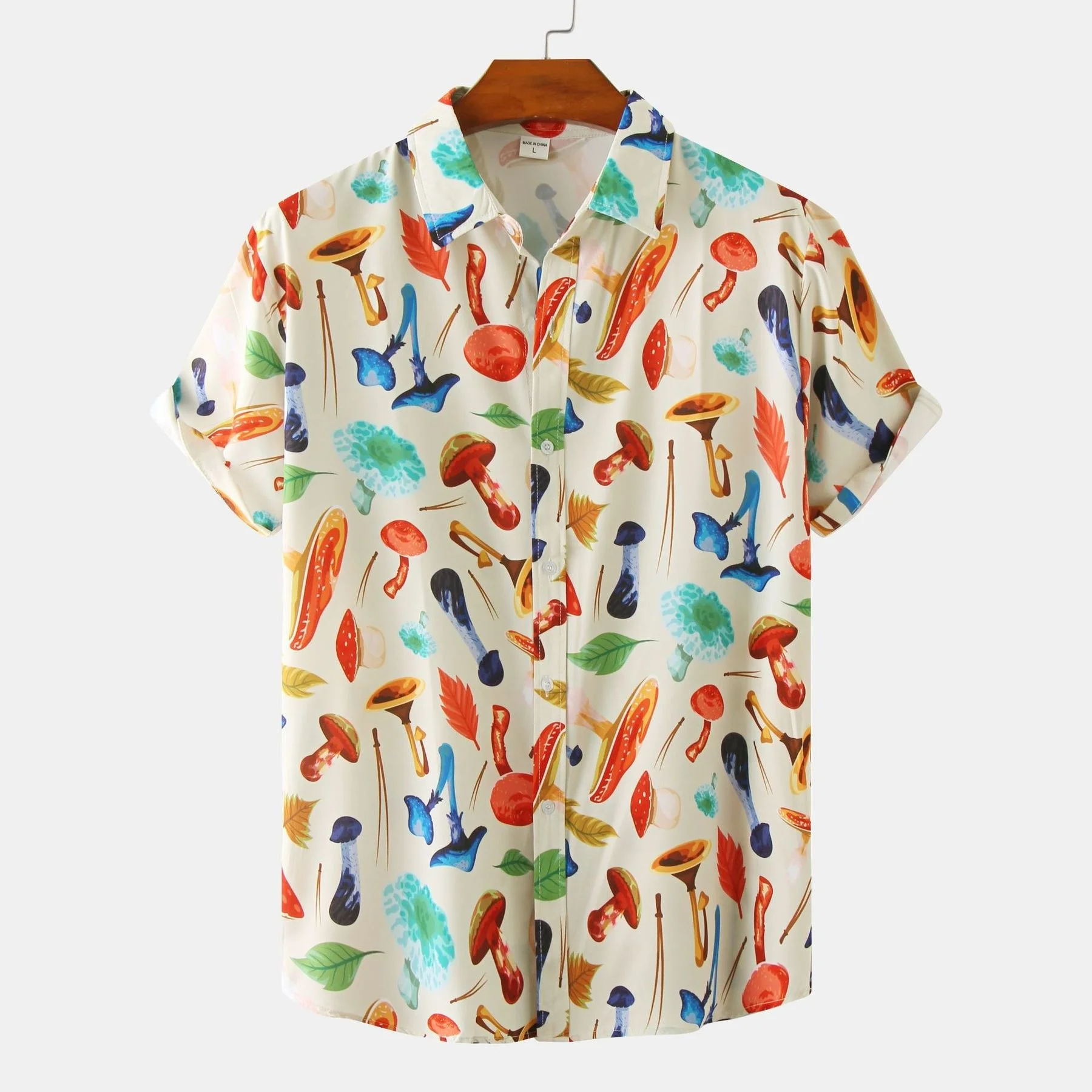 Мъжки хавайска риза, летни ризи с къс ръкав, тропическо растение, авокадото, плажни ризи с копчета, градинска облекло Изображение 4
