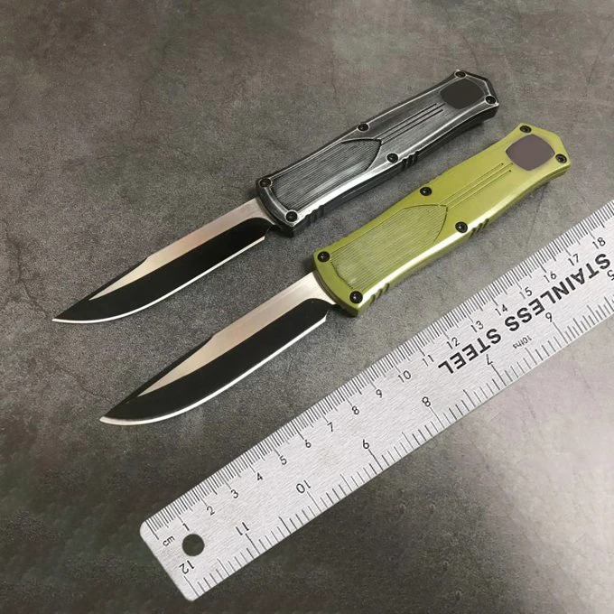 Micro OTF Tech Knife 440 Стоманен Нож 57hr Твърдост Цинк-Алуминиева Сплав Скелетна Дръжка Открит Къмпинг Джобен Нож За Самозащита Изображение 1
