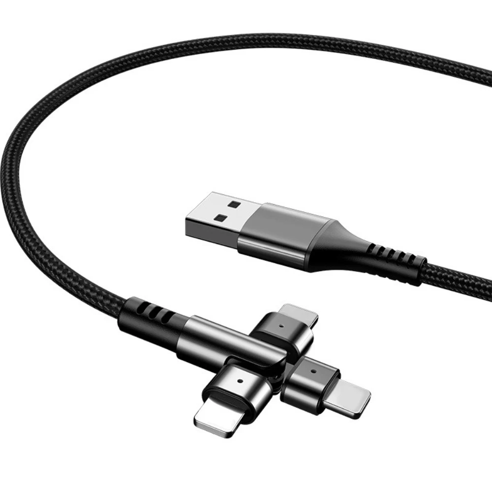Кабел USB Type C 2.4 a С Led Индикатор От алуминиева Сплав с твърд Въртене и устойчив на надраскване и За Samsung, Huawei Капитан 30 Micro Usb Кабел Изображение 3