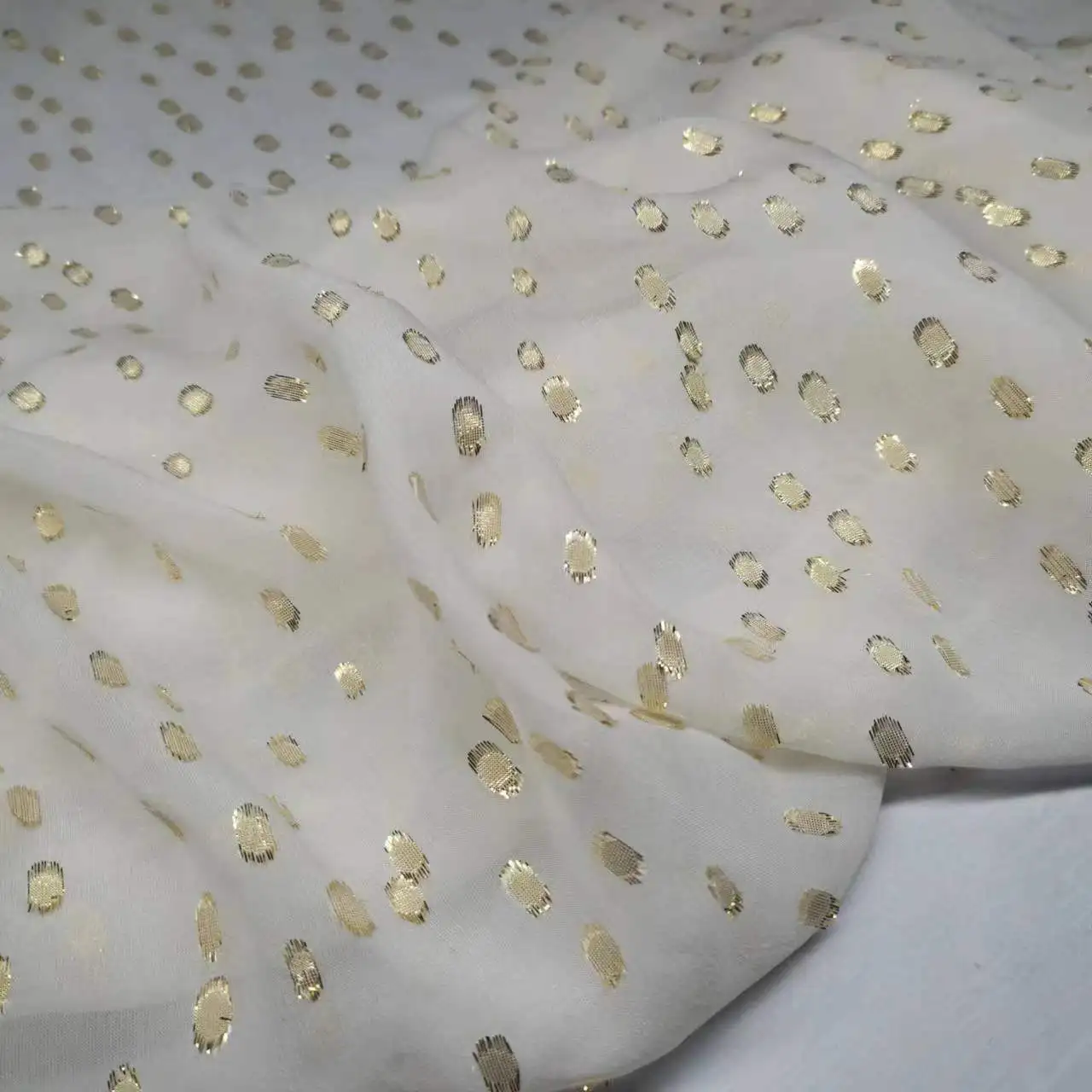 Коприна, жакард от сомалийското Жоржета на Земеделието и Коприна с метален люрексом, плат за рокли Тутового цвят Сари Изображение 4