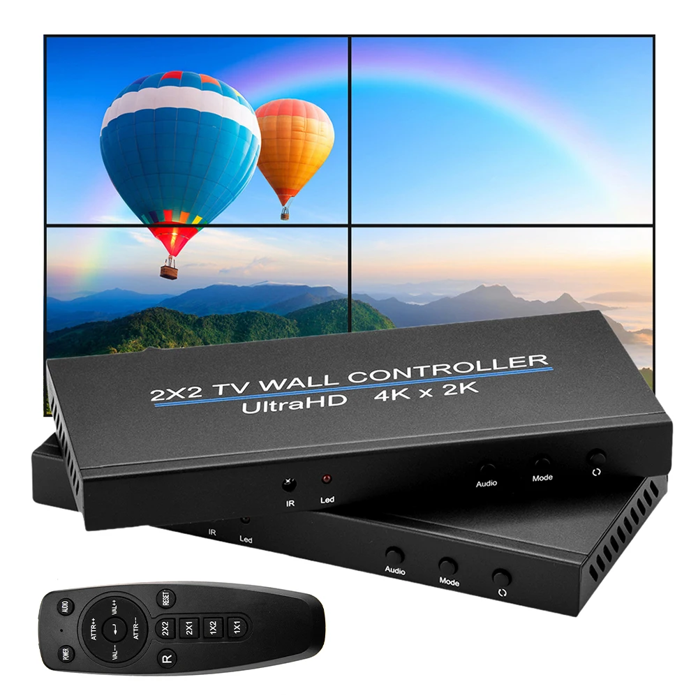 Контролер Видеостены 4K x 2K HDM, 2x2 HDMI-съвместим процесор Видеостены, Мультиэкранный процесор Splicer 1080P Изображение 0