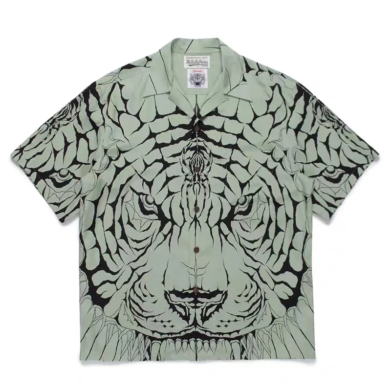 Нова риза WACKO MARIA с изображение на тигър За мъже и жени е 1: 1, Хавайски ризи на по-Добро качество, Тениска за фитнес зала Изображение 1