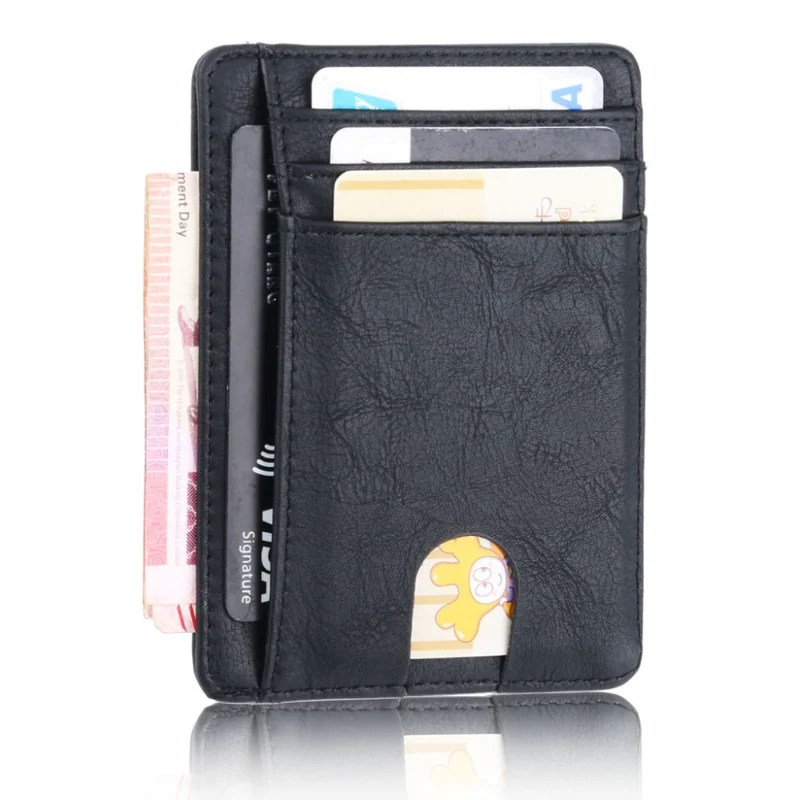 Ултратънък RFID Блокиране Кожена Кесия, Държач за кредитни ID-карти, Портфейл, Касичка за мъже и Жени 2023, Модерна чанта 11,5x8x0,5 см Изображение 0