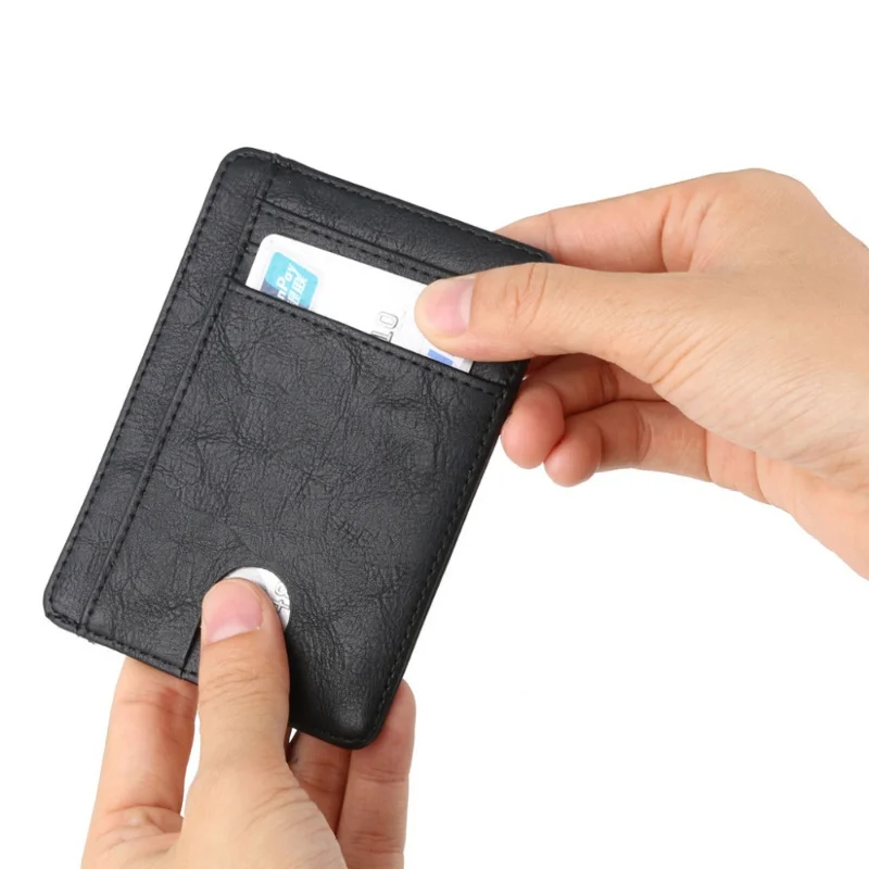 Ултратънък RFID Блокиране Кожена Кесия, Държач за кредитни ID-карти, Портфейл, Касичка за мъже и Жени 2023, Модерна чанта 11,5x8x0,5 см Изображение 4