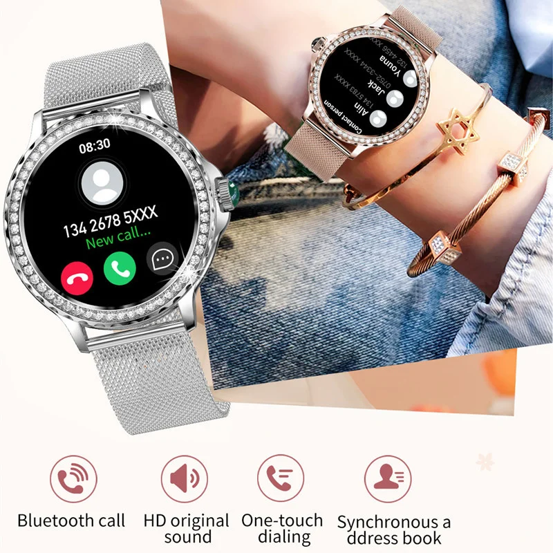 Smart-часовници, Модни Дамски Обувки, спортна гривна за фитнес, Bluetooth-предизвикателство за измерване на кръвното налягане, сърдечната честота, умни часовници за дами и момичета Изображение 0