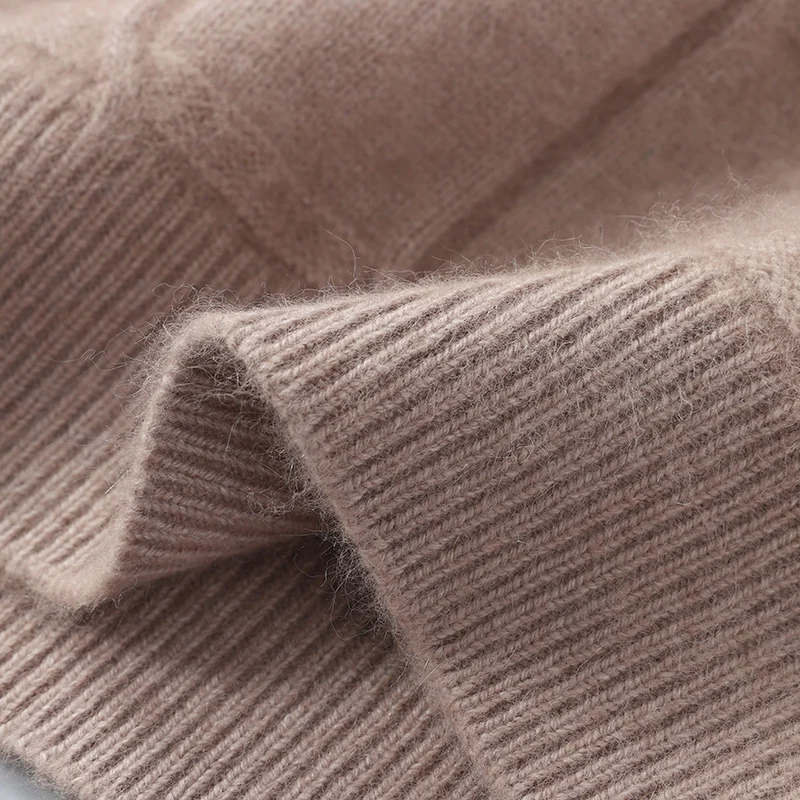 Мъжки Вълнен пуловер от 100% естествена норка, Пуловери, с кръгло деколте, Вязаный Пуловер, Есенно-зимни Нови Висококачествени Скок с дълъг ръкав, Потници от норка Изображение 4