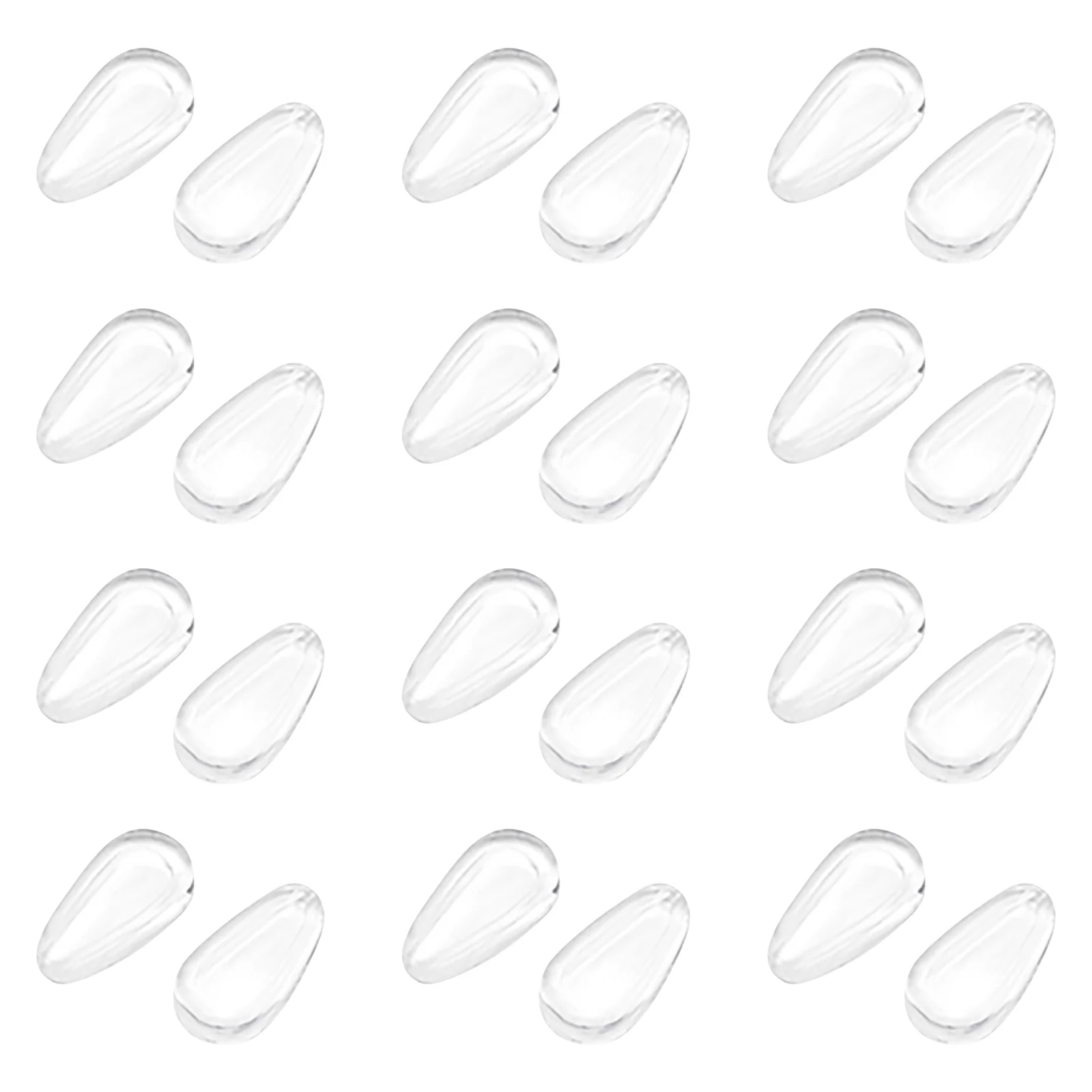 12 чифта професионални мини-меки силиконови прозрачна подложка за носа, за очила, универсални противоскользящих, лесно може да се настрои самозалепващи очила за четене Изображение 0