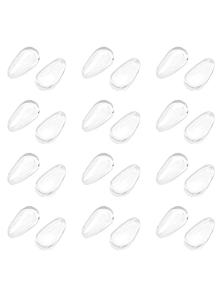 12 чифта професионални мини-меки силиконови прозрачна подложка за носа, за очила, универсални противоскользящих, лесно може да се настрои самозалепващи очила за четене Изображение 5